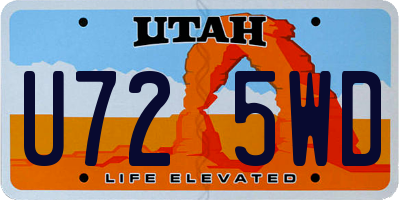 UT license plate U725WD