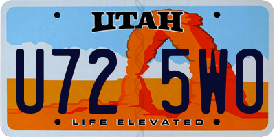 UT license plate U725WO