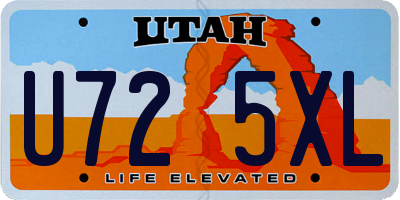 UT license plate U725XL