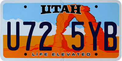 UT license plate U725YB