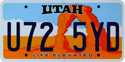 UT license plate U725YD