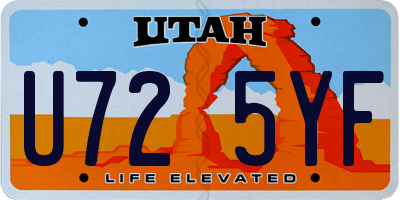 UT license plate U725YF