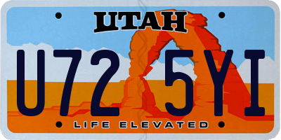 UT license plate U725YI