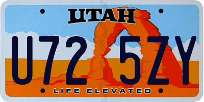 UT license plate U725ZY