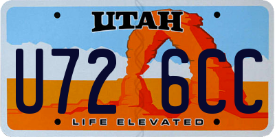 UT license plate U726CC