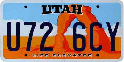 UT license plate U726CY