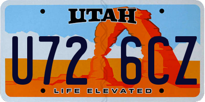 UT license plate U726CZ