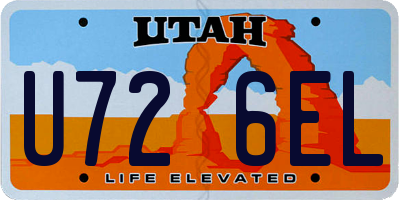 UT license plate U726EL