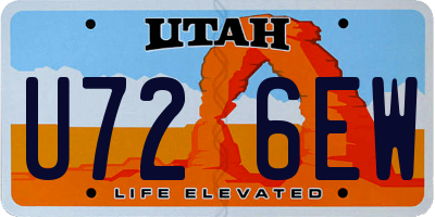 UT license plate U726EW