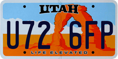 UT license plate U726FP