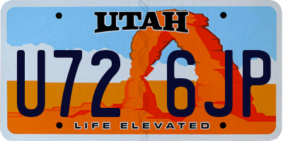 UT license plate U726JP