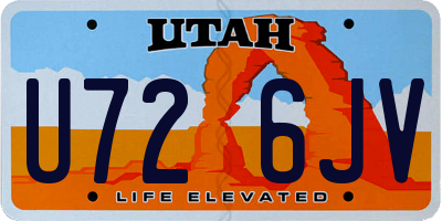 UT license plate U726JV