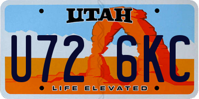 UT license plate U726KC
