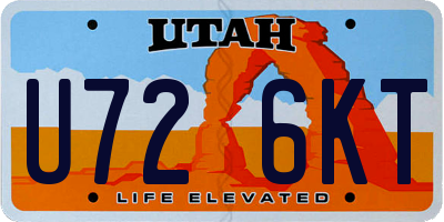 UT license plate U726KT