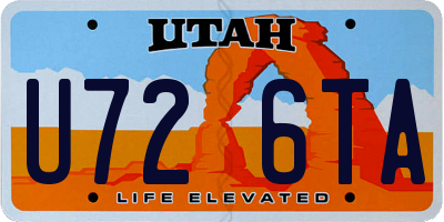 UT license plate U726TA