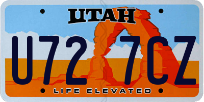 UT license plate U727CZ