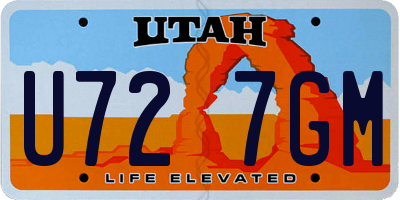 UT license plate U727GM