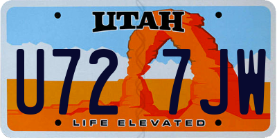 UT license plate U727JW
