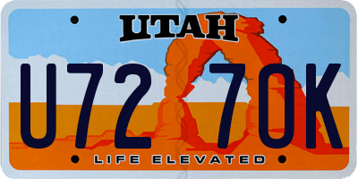 UT license plate U727OK