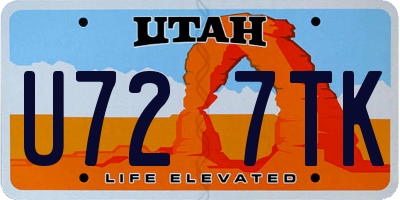 UT license plate U727TK
