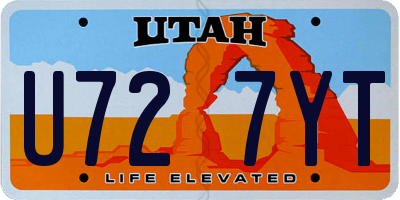 UT license plate U727YT