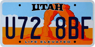 UT license plate U728BF
