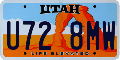 UT license plate U728MW