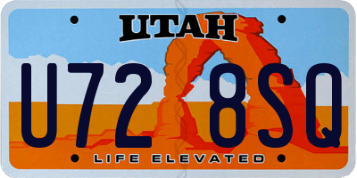 UT license plate U728SQ