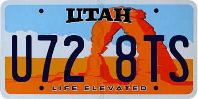 UT license plate U728TS