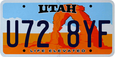 UT license plate U728YF