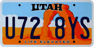 UT license plate U728YS