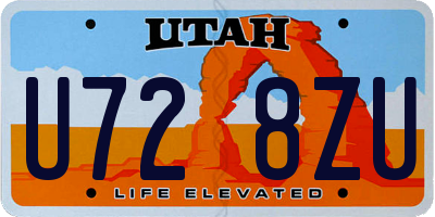 UT license plate U728ZU