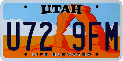 UT license plate U729FM