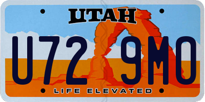 UT license plate U729MO