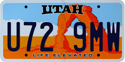 UT license plate U729MW