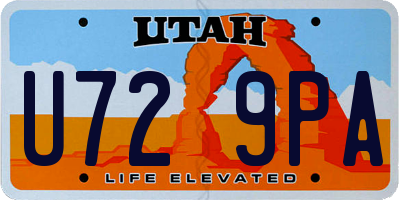 UT license plate U729PA