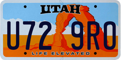 UT license plate U729RO