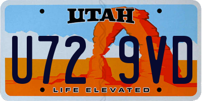 UT license plate U729VD