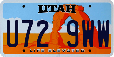 UT license plate U729WW