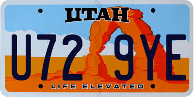 UT license plate U729YE