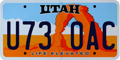 UT license plate U730AC