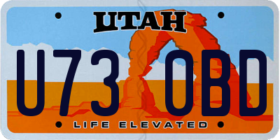 UT license plate U730BD