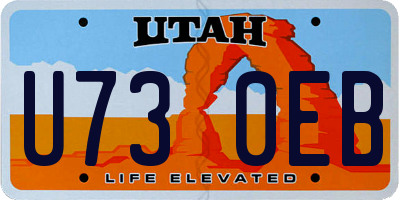 UT license plate U730EB