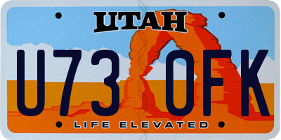 UT license plate U730FK