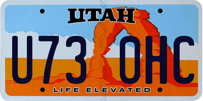 UT license plate U730HC