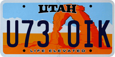 UT license plate U730IK