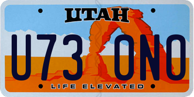 UT license plate U730NO