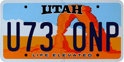 UT license plate U730NP