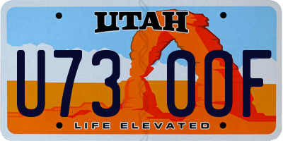 UT license plate U730OF