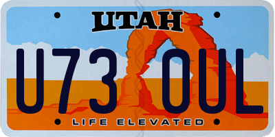 UT license plate U730UL